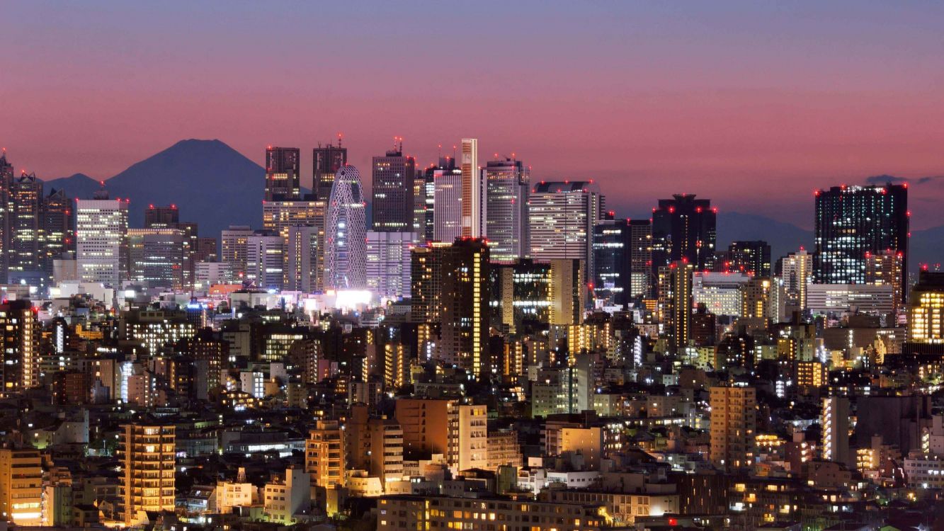 Обои линия горизонта, городской пейзаж, город, метрополия, городской район в разрешении 3000x1687