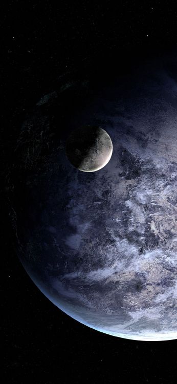 Обои смартфон, телефон, атмосфера, луна, полумесяц в разрешении 1080x2340