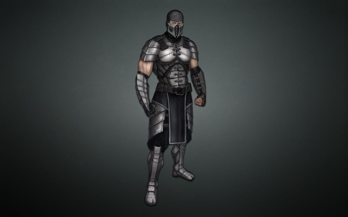 Обои mortal kombat x, дым, нуб сайбот, броня, верхняя одежда в разрешении 1920x1200