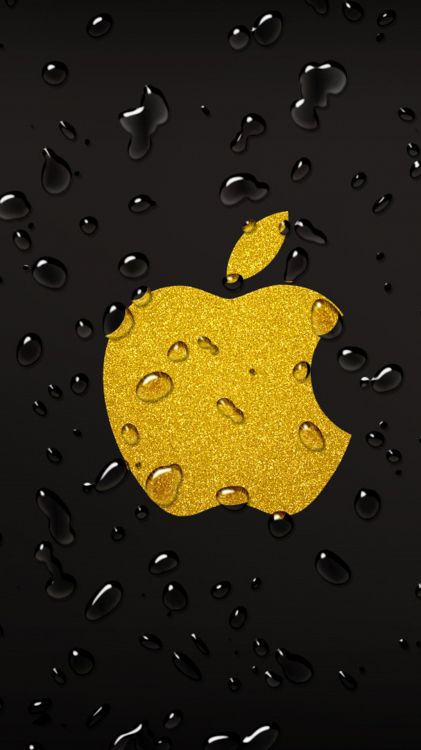 Обои apple, вода, желтый, падение, лист в разрешении 1080x1920