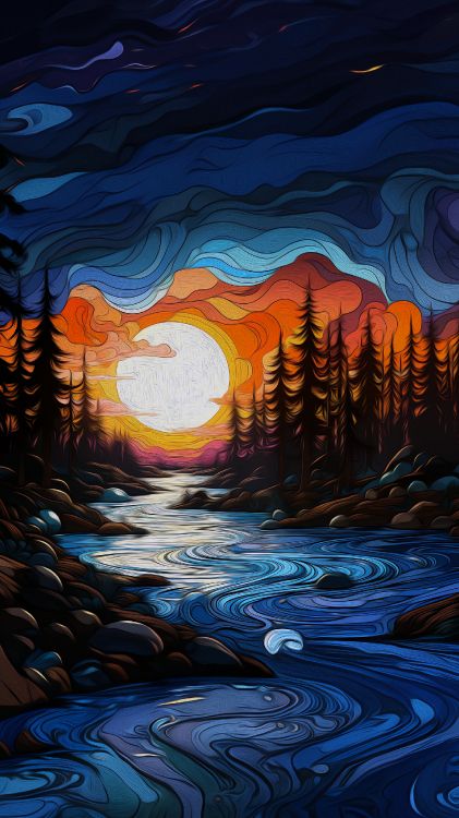 Обои свет, живопись, визуальное искусство, арт, акварельная живопись в разрешении 1800x3200