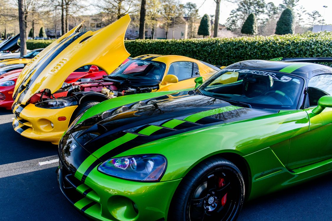 Обои спорткар, уловка Viper, авто, dodge, зеленый в разрешении 5126x3418