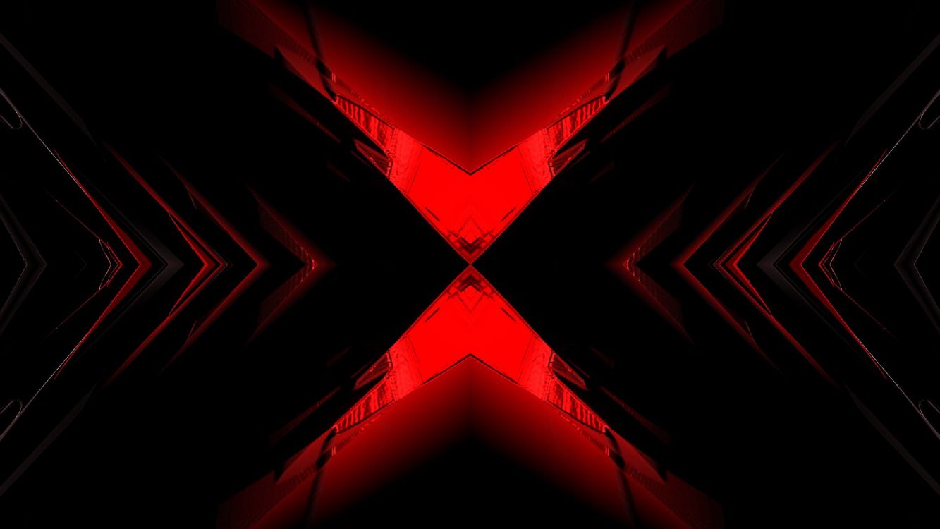 Обои черный, красный цвет, треугольник, пурпурный цвет, симметрия в разрешении 2048x1152