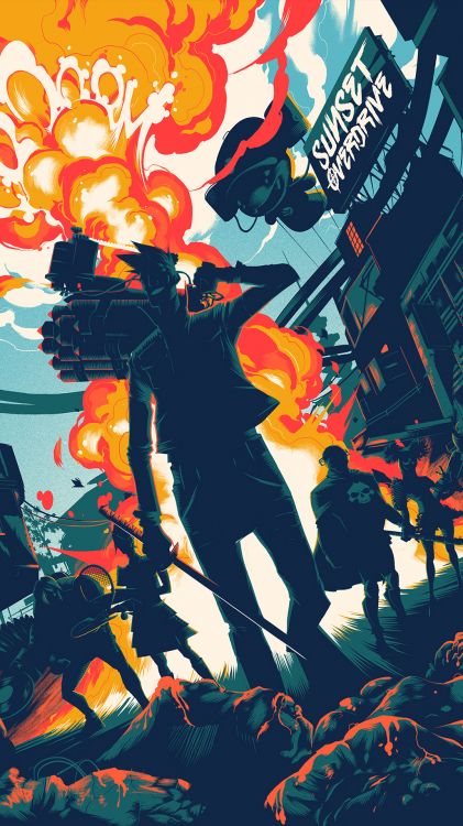 Обои глубокая шея, постер, soundcloud, арт, ударная установка в разрешении 1080x1920