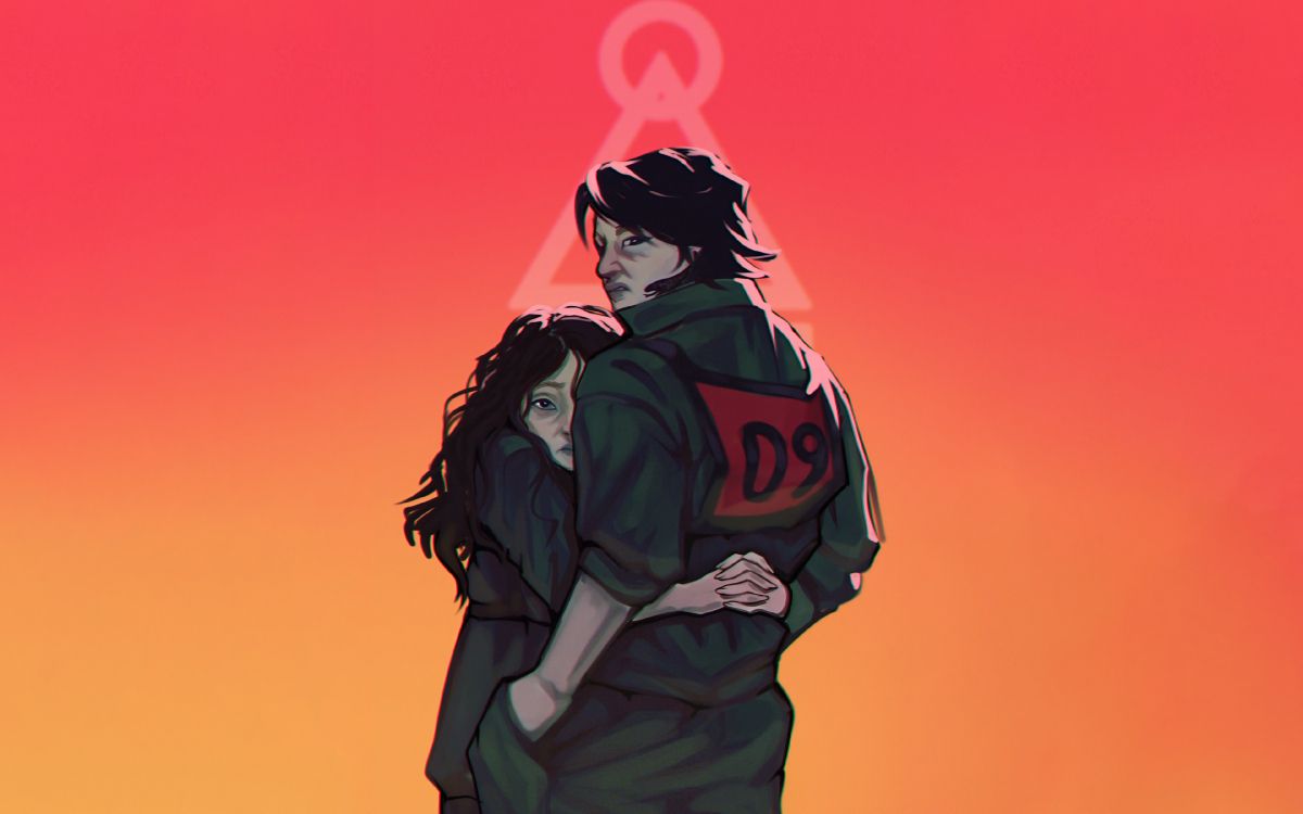 Обои игра в кальмара, Хан Ми Нё, Jang Deok-Su, Сон Ги-Хун, чо санг-ву в разрешении 3840x2400