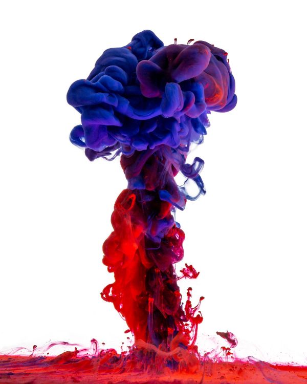 Обои цвет, акриловая краска, синий, красочность, красный цвет в разрешении 2401x3000