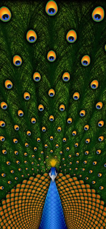 Обои дизайн, графический дизайн, синий, зеленый, ботаники в разрешении 1080x2340