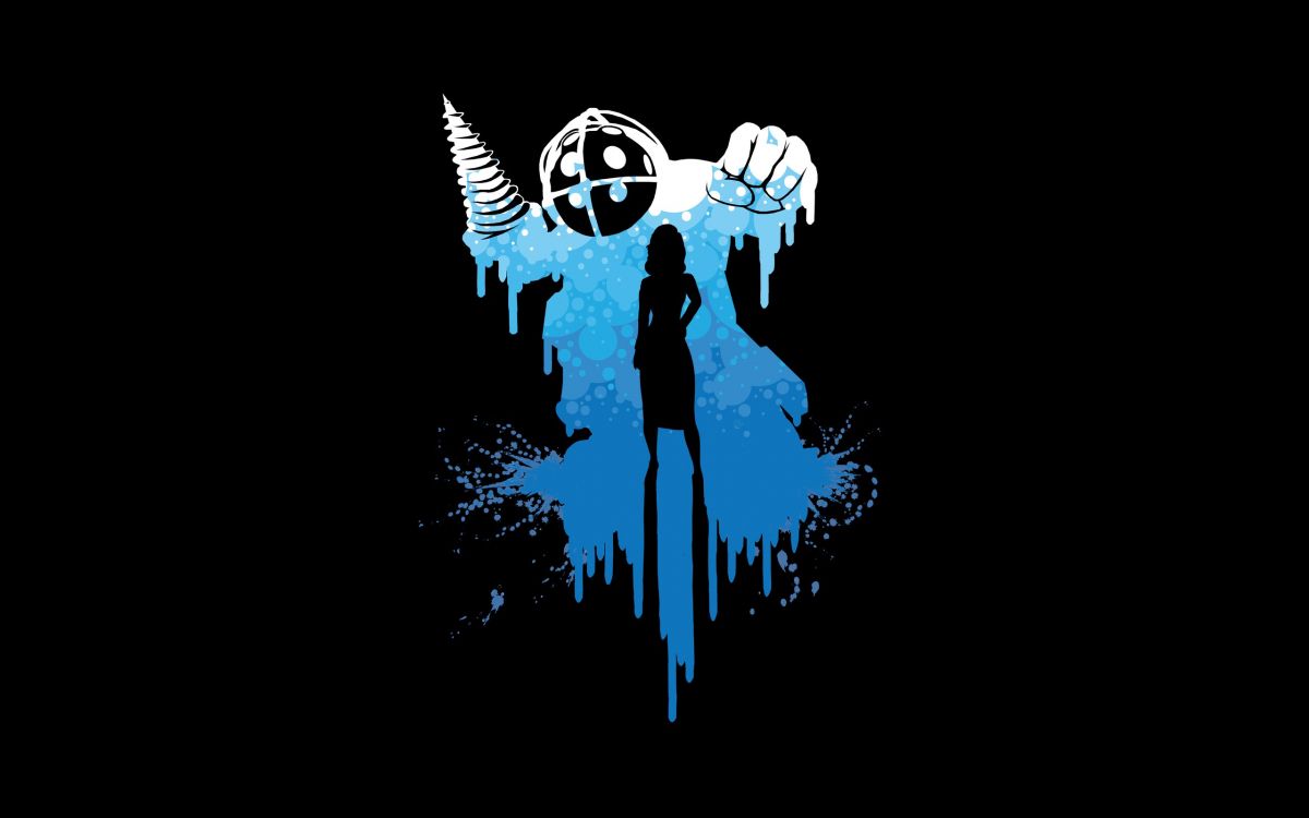 Обои bioshock infinite, графический дизайн, иллюстрация, тьма, шрифт в разрешении 2560x1600