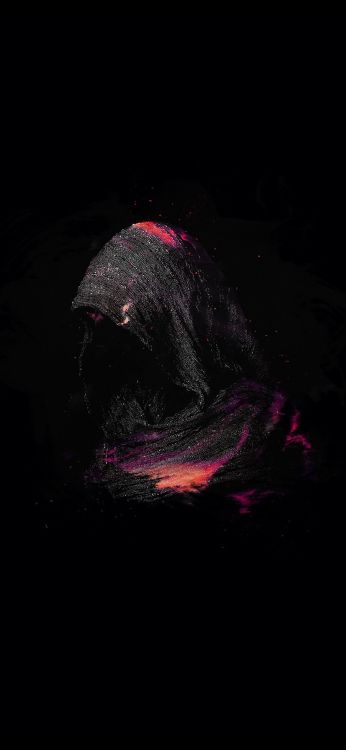 Обои темнота, арт, пурпурный цвет, морда, живопись в разрешении 1080x2340