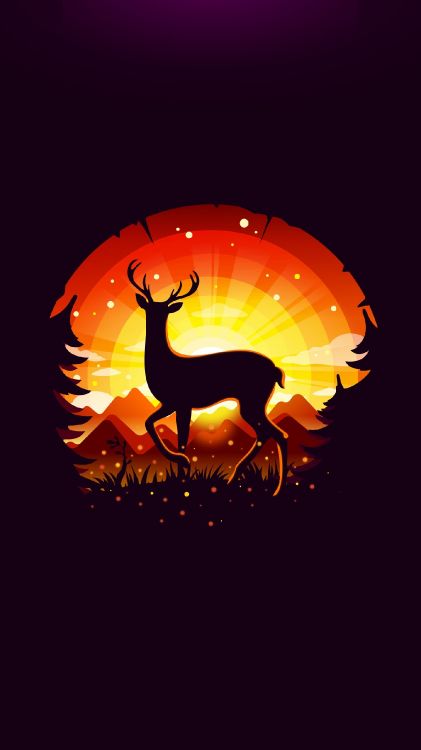 Обои Оранжевый цвет, иллюстрация, арт, дизайн, живопись в разрешении 1440x2560