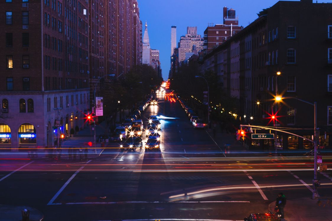 Обои ночь, городской район, город, ориентир, метрополия в разрешении 5395x3597