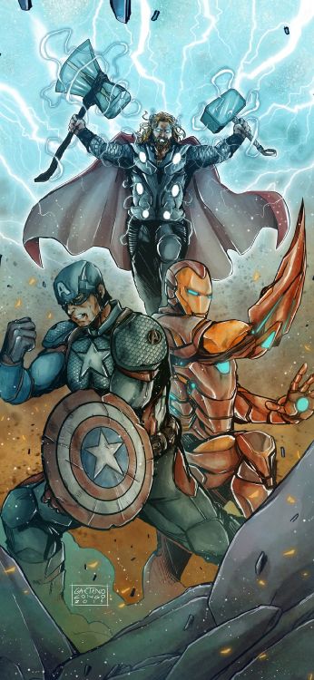 Обои мифология, иллюстрация, комиксы, мультфильм, лазурный в разрешении 1080x2340