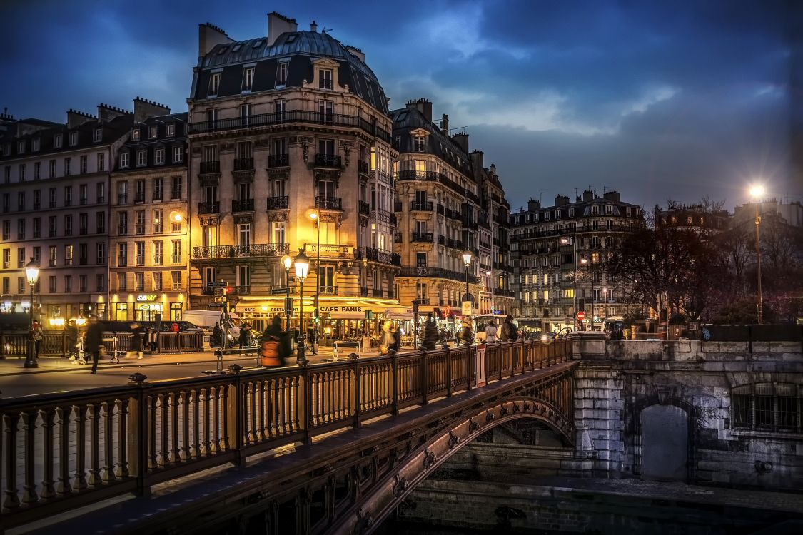 Обои Париж, ориентир, город, ночь, архитектура в разрешении 3300x2200
