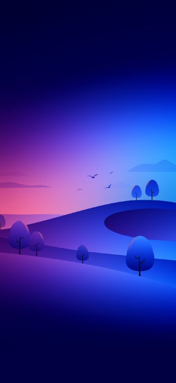 Обои атмосфера, лазурный, пурпур, сумрак, Фиолетовый в разрешении 1170x2532