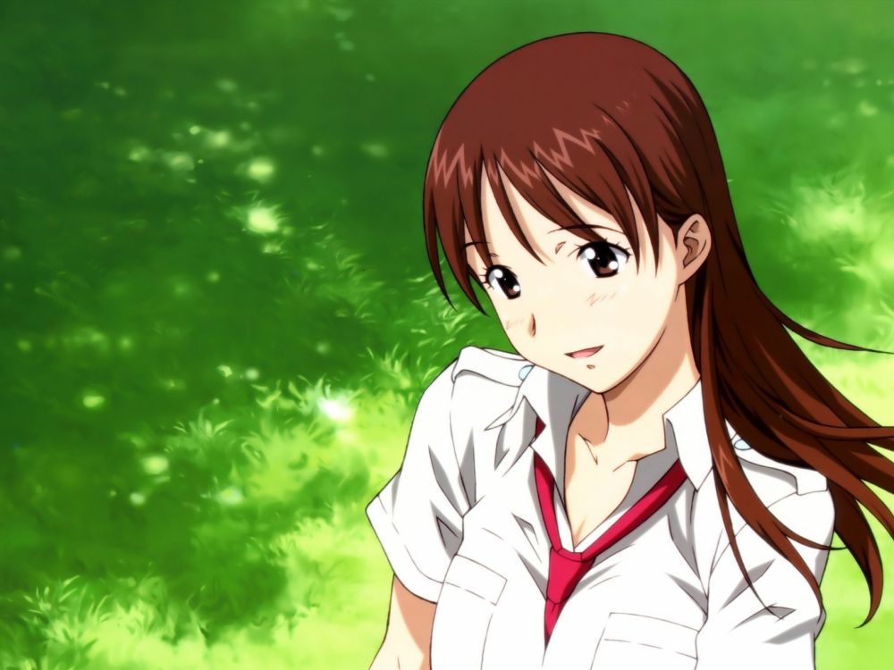 Обои мультфильм, зеленый, myanimelist, девушка, выражение лица в разрешении 2048x1536