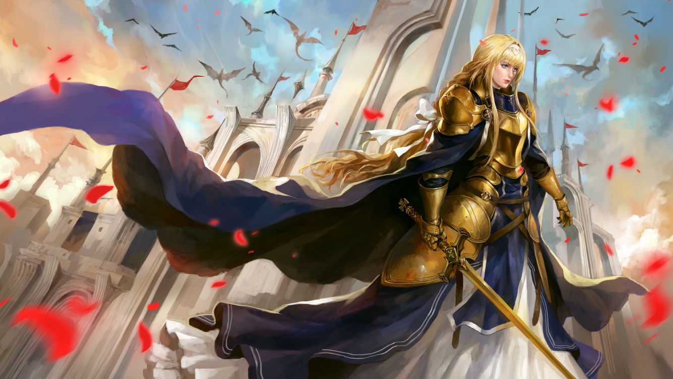 Обои Кирито, Алиса Zuberg, аниме, арт, иллюстрация в разрешении 7680x4320