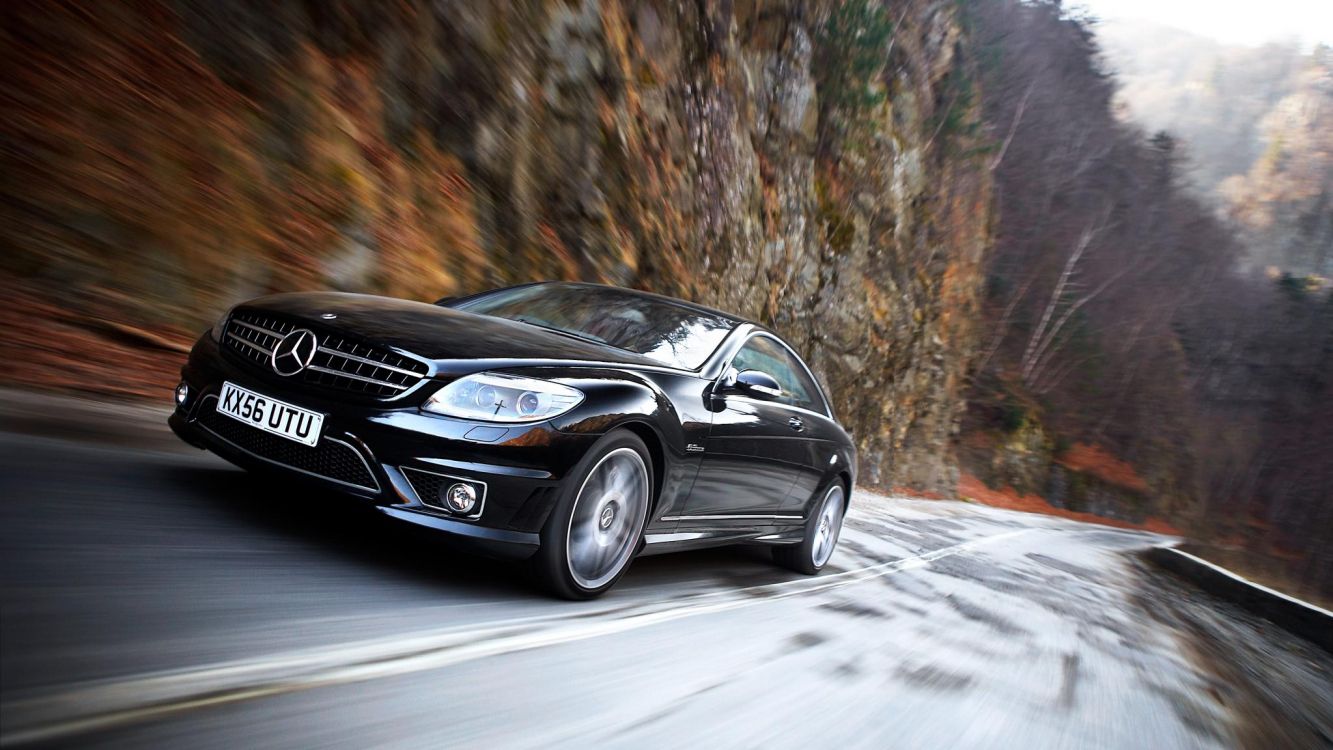 Обои Mercedes-Benz CL-Class, авто, Мерседес АМГ, автомобиль среднего размера, дорога в разрешении 2048x1152