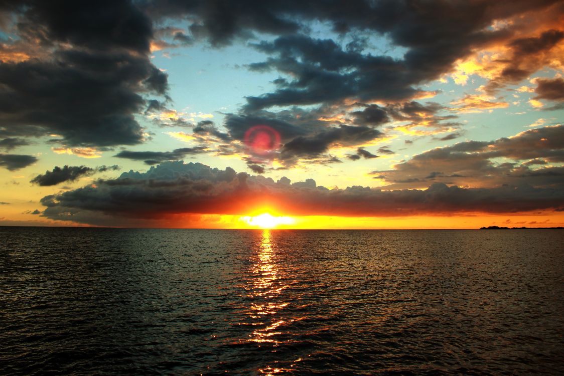 Обои закат, море, горизонт, природа, восход солнца в разрешении 5139x3428