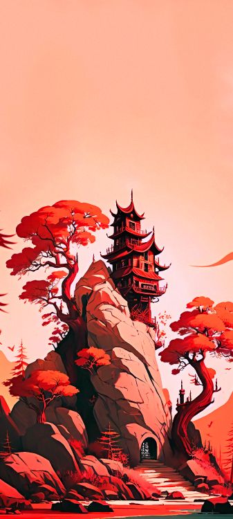 Обои иллюстрация, постер, растение, лист, дерево в разрешении 2160x4800