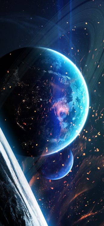 Обои земля, иноходец па, атмосфера, мир, Галактика в разрешении 1299x2813