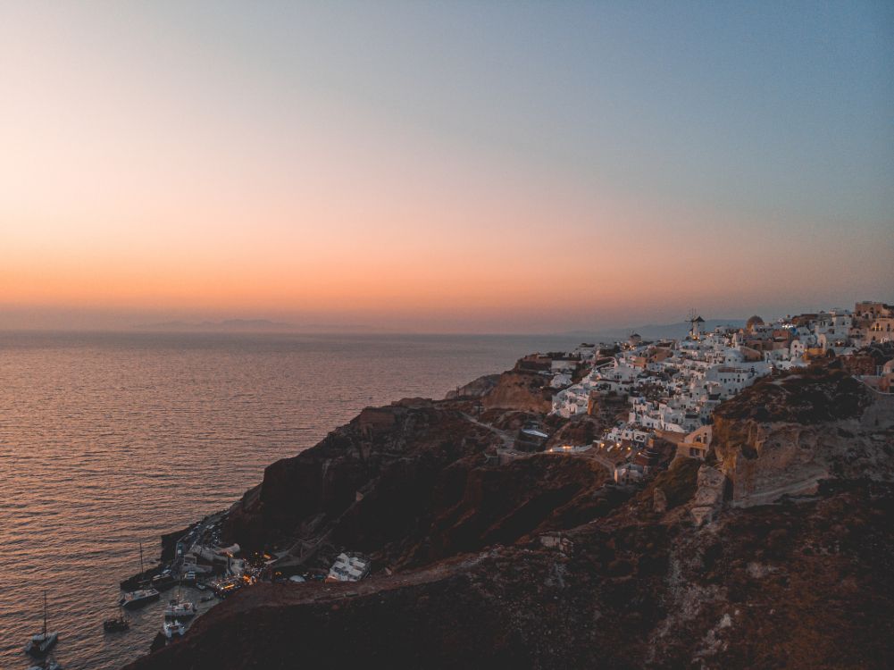 Обои море, горизонт, побережье, океан, закат в разрешении 4048x3032