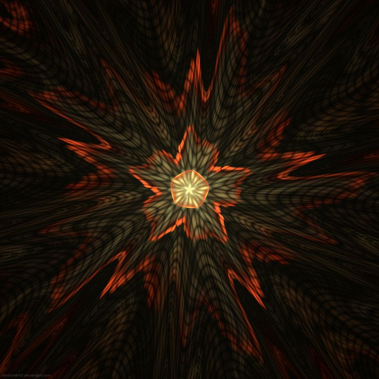 Обои фрактальное искусство, симметрия, фрактал, узор, темнота в разрешении 2000x2000