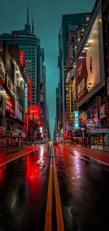 Обои городской район, Киберпанк, небоскреб, арт, городской пейзаж в разрешении 1422x3000