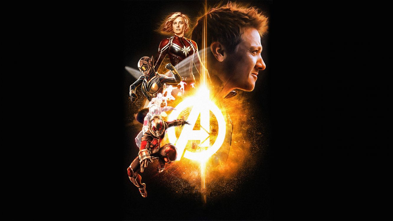 Обои Мстители: Война бесконечности, Клинт Бартон, мститель, Бесконечность Драгоценные Камни, пламя в разрешении 2560x1440