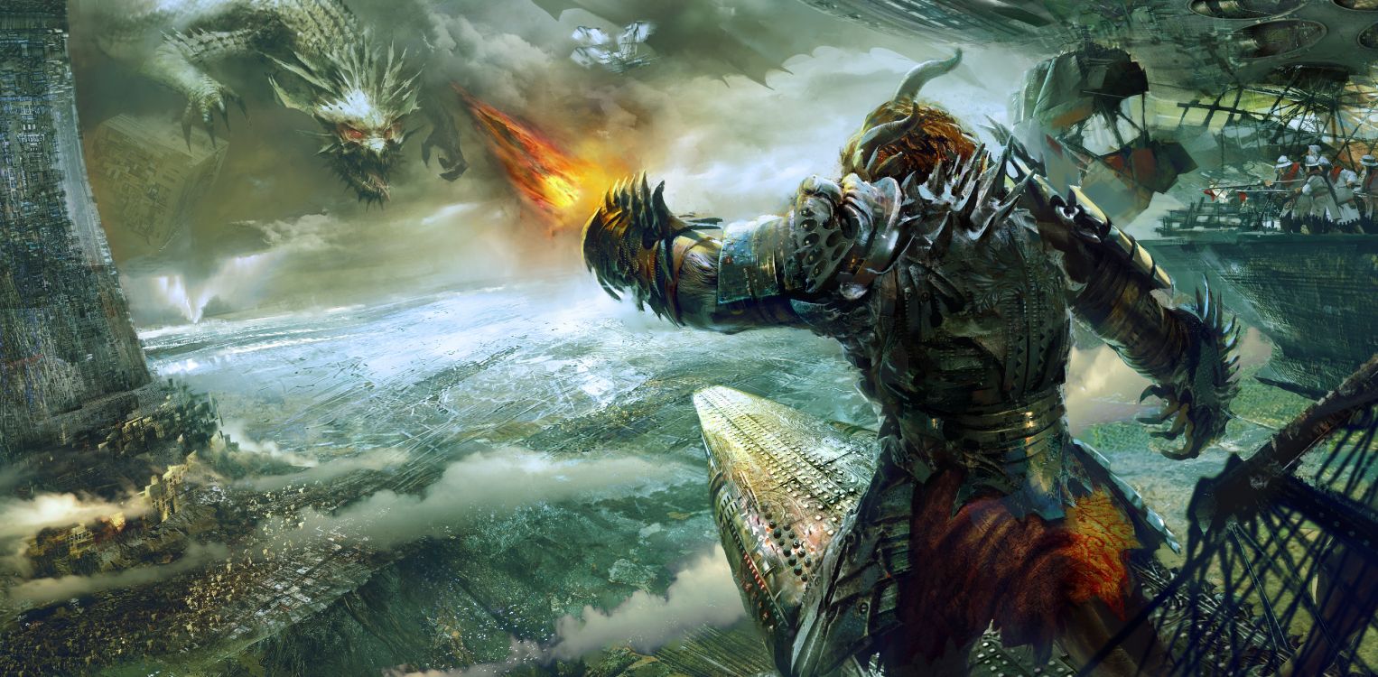 Обои guild wars 2 heart of thorns, оружий, пакет расширения, Многопользовательская онлайн игра, компьютерная игра в разрешении 5700x2800