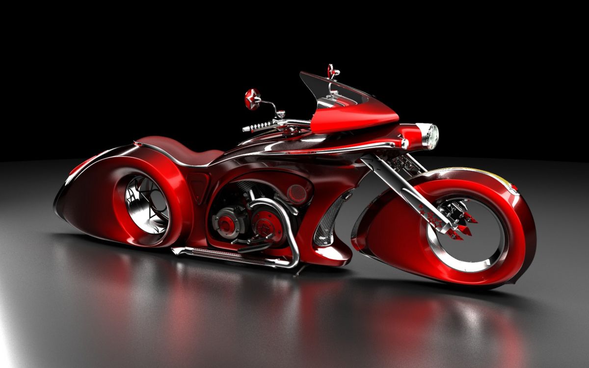 Обои авто, мотоцикл, велосипед, красный цвет, автомобильное освещение в разрешении 1920x1200