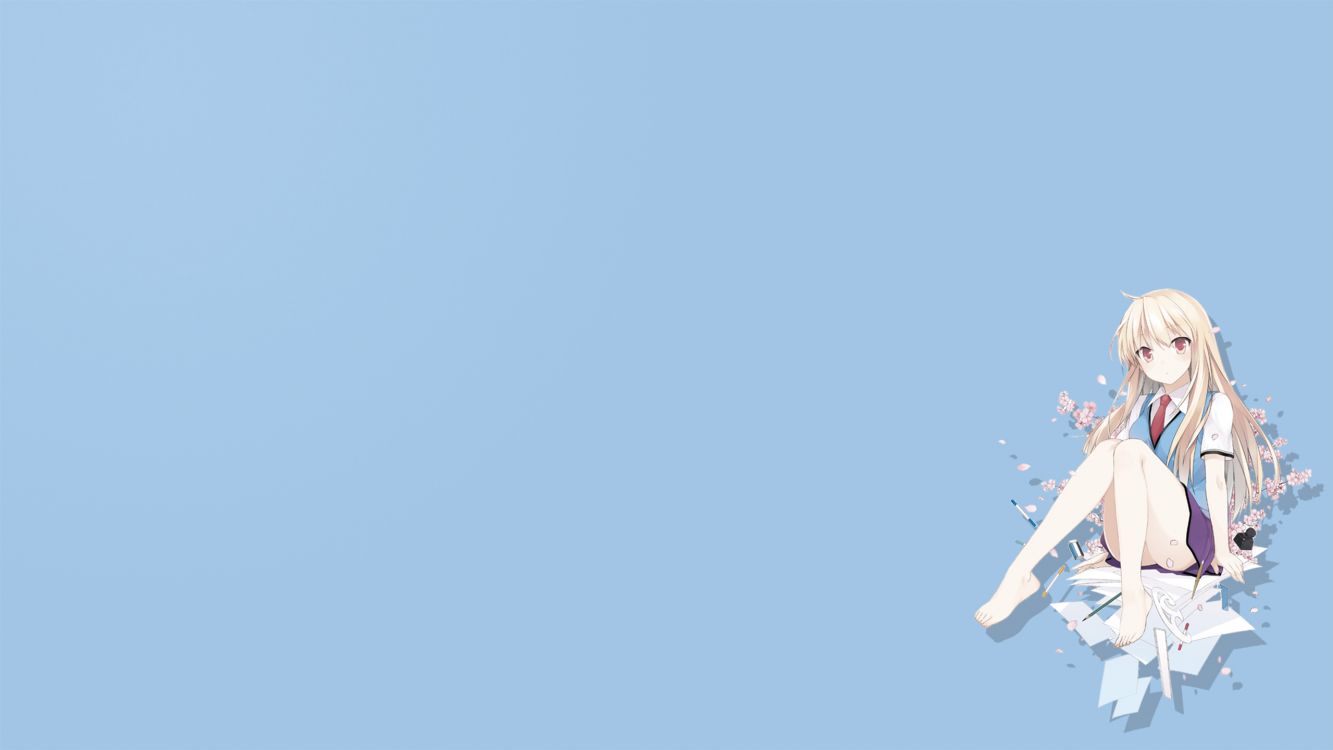 Обои аниме, синий, фикция, Девушка животное кто, книга в разрешении 2560x1440