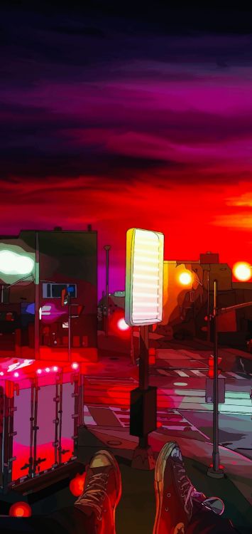 Обои soundcloud, Киберпанк, арт, цветной, аниме в разрешении 1420x3000