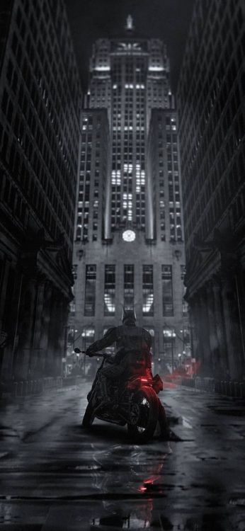 Обои метрополия, Бэтмен, комиксы dc, колесо, здание в разрешении 1080x2340