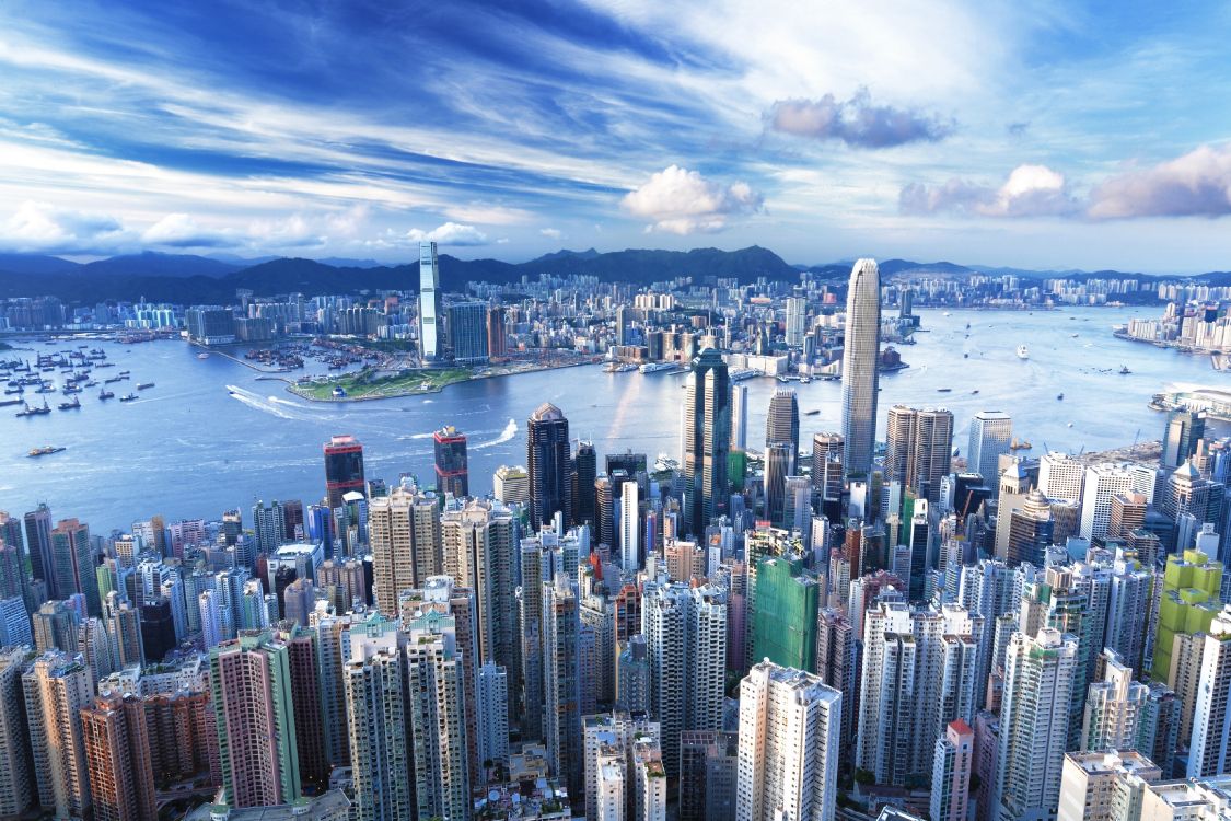 Обои Гонконг, городской пейзаж, город, городской район, метрополия в разрешении 3901x2600