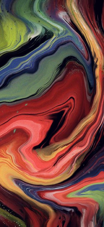 Обои жидкая краска искусство, абстрактное искусство, арт, живопись, эстамп в разрешении 1080x2340
