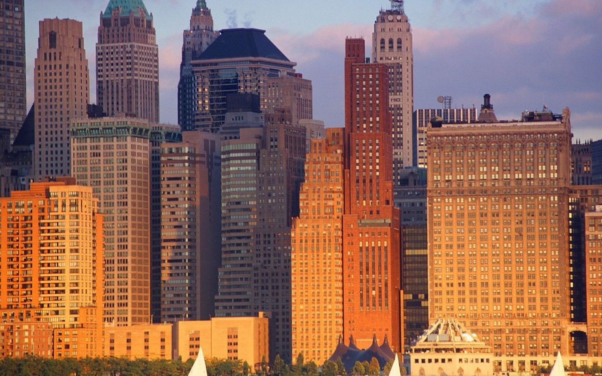 Обои Манхеттен, город, небоскреб, городской пейзаж, линия горизонта в разрешении 2560x1600