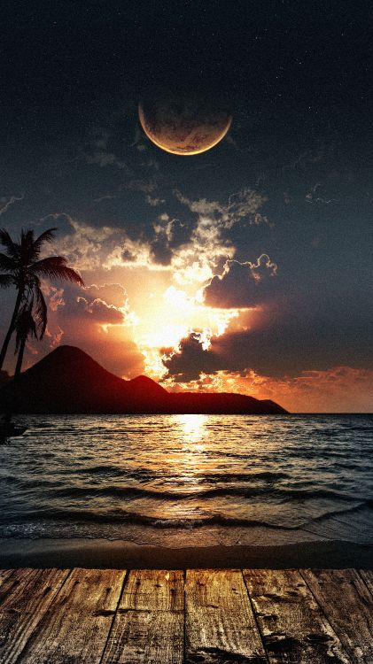 Обои вода, облако, атмосфера, свет, послесвечение в разрешении 4320x7680