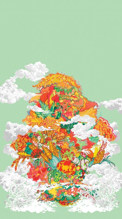 Обои Китайский Новый год, Новый год, яблоко, канун Нового года, арт в разрешении 1080x1920