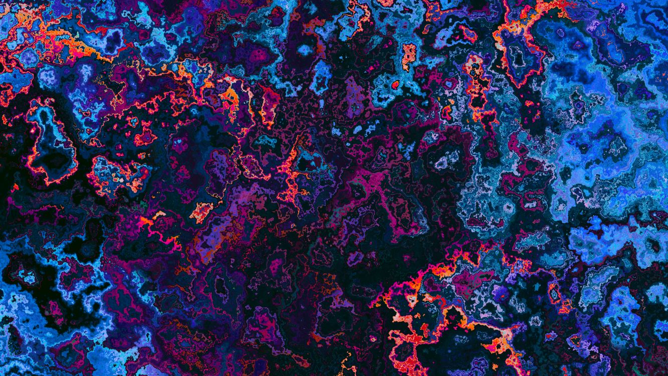 Обои коралловый риф, земля, красочность, арт, пурпурный цвет в разрешении 3840x2160