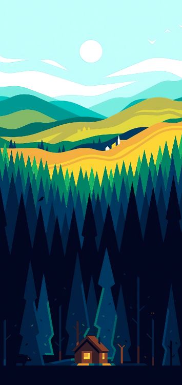 Обои соединять, Люди в природе, склон, линия, арт в разрешении 1420x3000