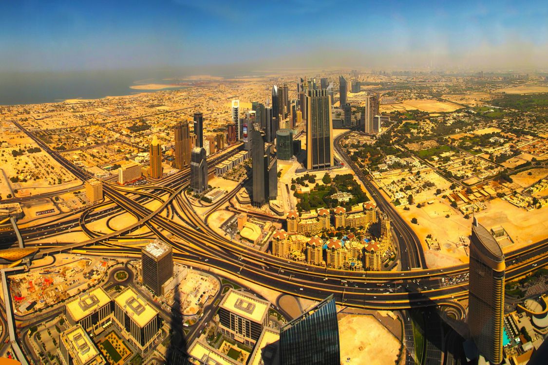 Обои Бурдж Халифа, городской пейзаж, город, ориентир, городской район в разрешении 2592x1728