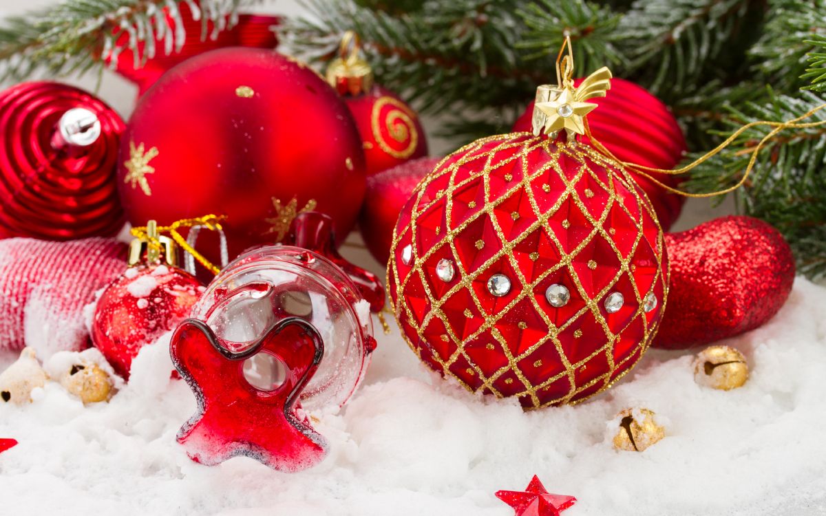 Обои Рождественский день, рождественский орнамент, Рождественские украшения, Рождество, елка в разрешении 3840x2400