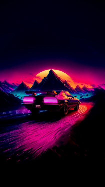 Обои городской автомобиль, легковые автомобили, A-сегмента, автомобильное освещение, пурпур в разрешении 2160x3840