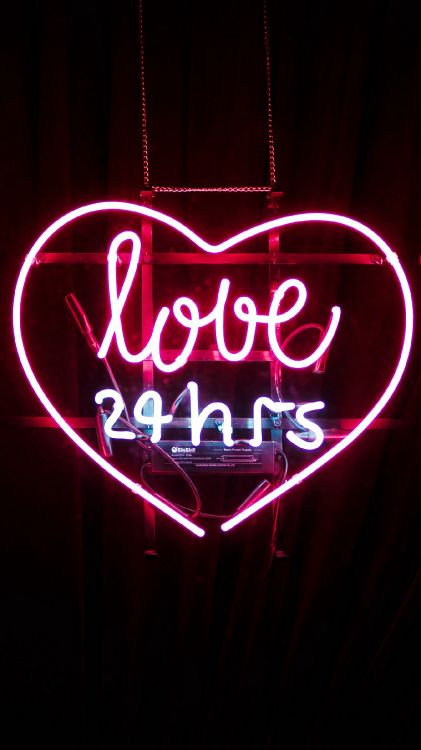 Обои неоновая вывеска, орган, розовый, линия, пурпурный цвет в разрешении 1350x2400