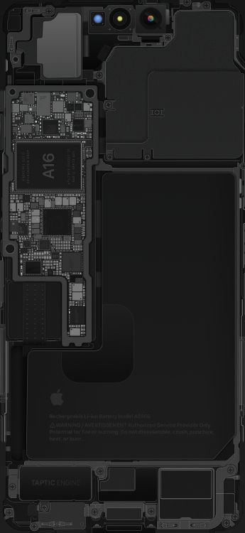 Обои iPhone 14 Pro schematic – Space Black в разрешении 1179x2556