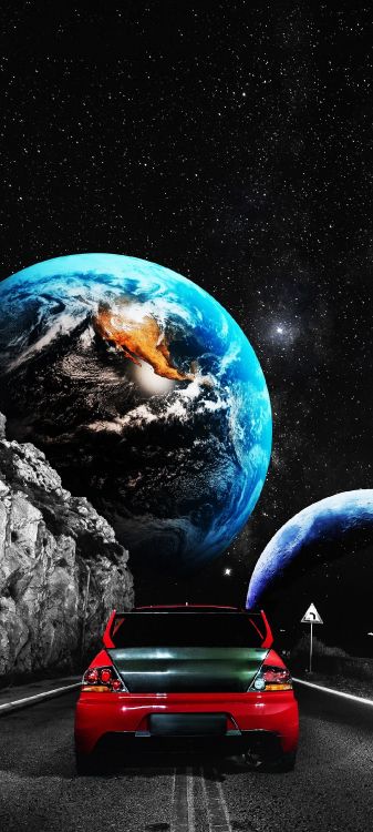 Обои легковые автомобили, атмосфера, мир, свет, природа в разрешении 1080x2400