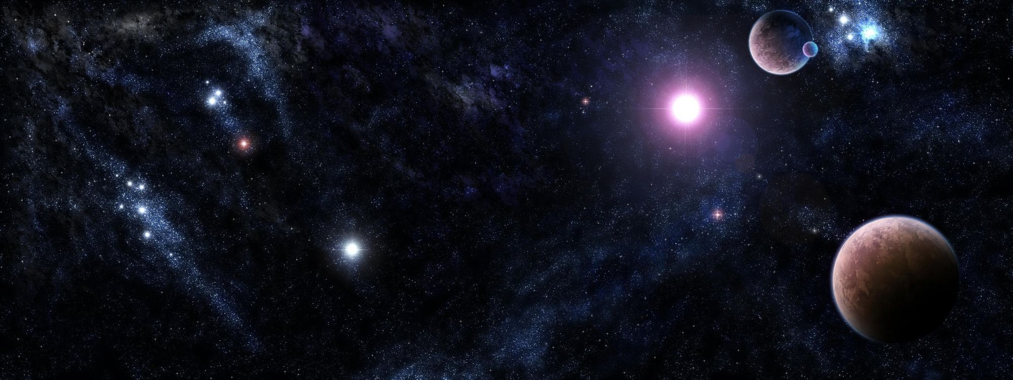 Обои космическое пространство, атмосфера, астрономический объект, Галактика, космос в разрешении 3200x1200