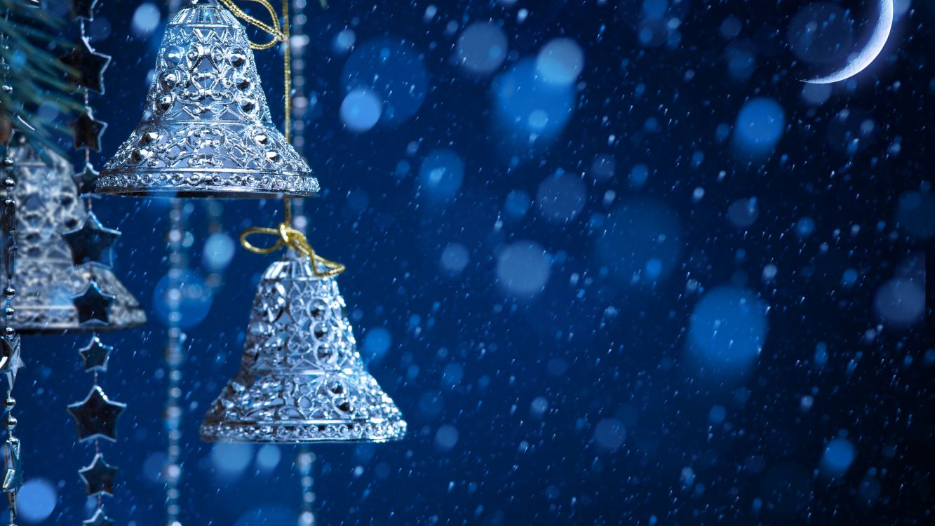 Обои Рождественский день, праздник, синий, зима, замораживание в разрешении 2560x1440