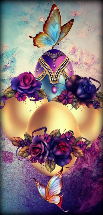 Обои цветок, арт, растение, пурпур, лепесток в разрешении 1039x2160