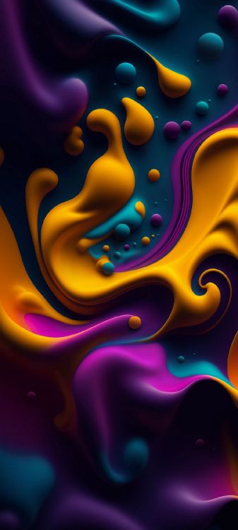 Обои живопись, бумага, абстрактное искусство, soundcloud, Оранжевый цвет в разрешении 1080x2400